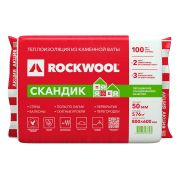 Утеплитель ROCKWOOL (Роквул) Лайт Баттс Скандик 800x600x50 мм (5,76м2)