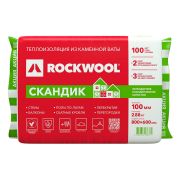 Утеплитель ROCKWOOL Лайт Баттс Скандик 800x600x100 мм